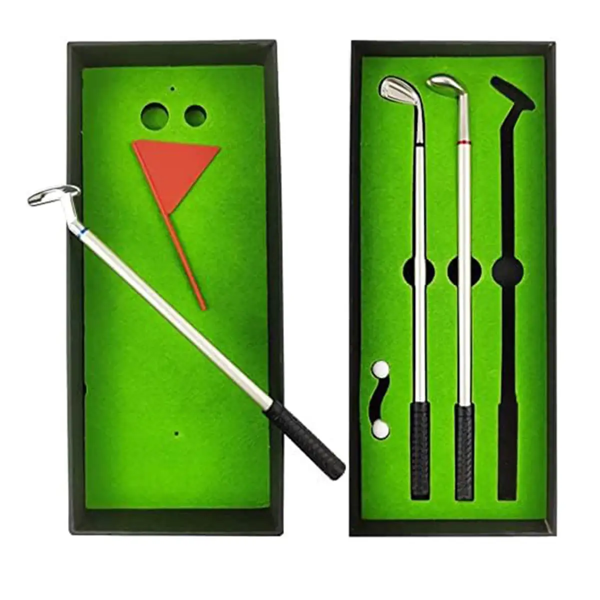 Promosyon komik iş hediyeler ofis özel Logo mini 3 adet golf kulübü atıcı tükenmez kalem seti