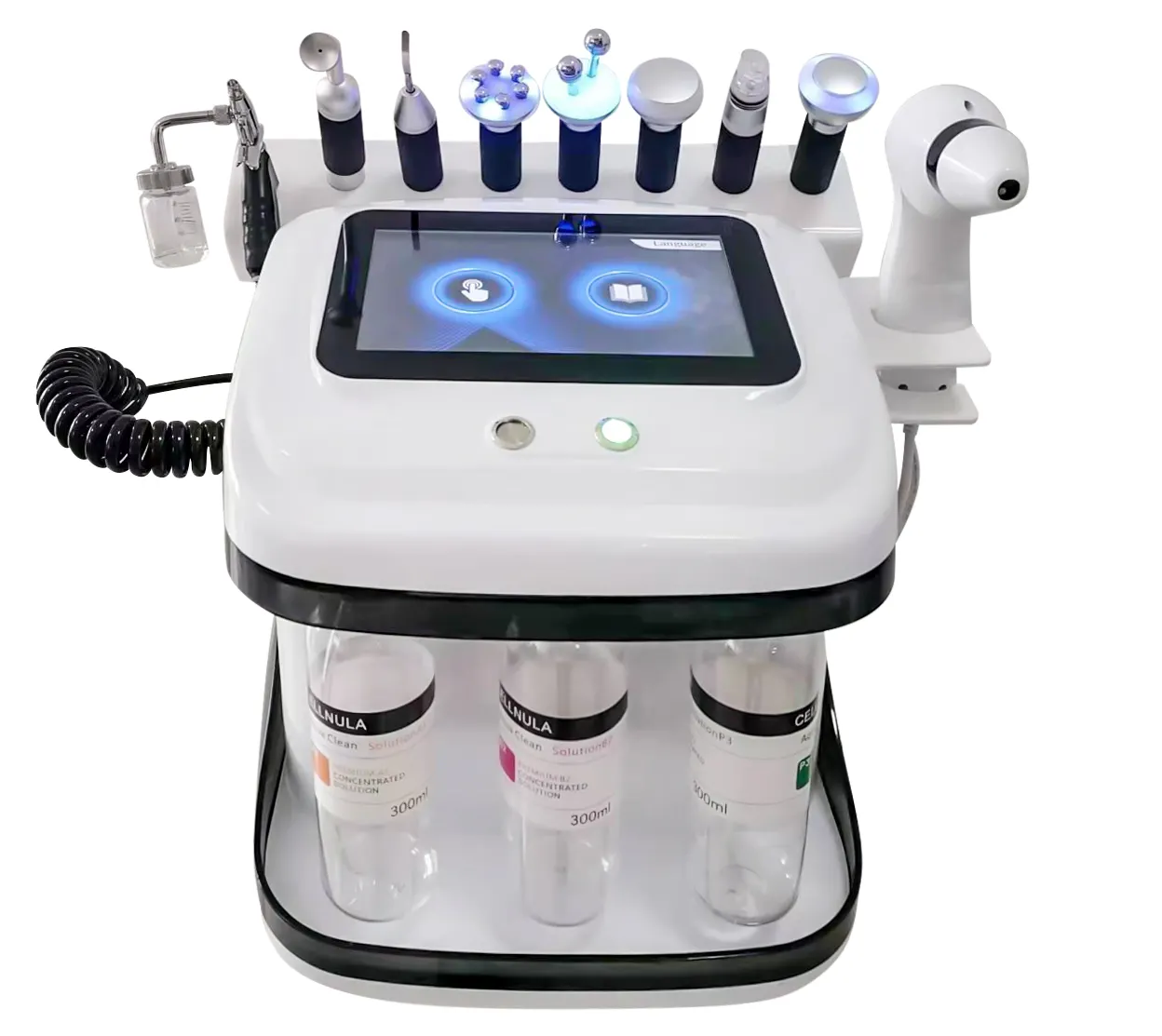 Máquina multifuncional para cuidados com a pele facial, teste de couro cabeludo, limpeza profunda facial, Hydra, novidade