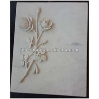 Relief mural en marbre architectural, sculpture d'anges et de fleurs pour la décoration murale