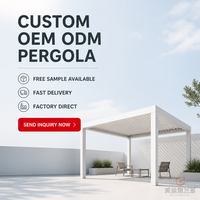 Pergola bioclimatique motorisée en aluminium et verre trempé MEIXIN ORLANDO, pour jardin d'hôtel de luxe moderne, terrasse extérieure.