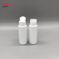Flacon rond en PEHD de 100 ml avec bouchon à clapet pour crème, sérum, cosmétiques, emballage à épaule plate, flacons pour essence, eau et soins de la peau