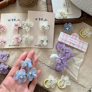 Popular Niche Design <b>Sweet</b> Flower Hair Accessory Cute Exquisite Fashionable Women's Fabric Hair Accessory Wholesale Headwear - Product Image 2