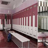 Casier de vestiaire HPL à 2 compartiments, en phénolique compact, assemblé, étanche et ignifuge
