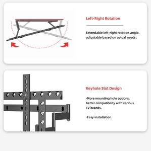 Swelix DY1020 <span class=keywords><strong>Distancia</strong></span> de servicio pesado <span class=keywords><strong>a</strong></span> pared 22-370mm Alta calidad 55 "-120" Soporte de TV Delgado seguro Montaje en pared - Product Image 4