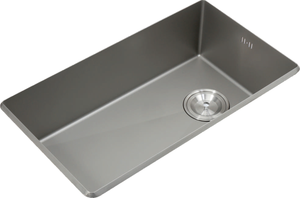 Évier de cuisine à fermeture douce Nano Argent 370x480mm avec plaque de couverture, cuve simple en acier inoxydable SUS304, robinet pliable inclus - Product Image 6