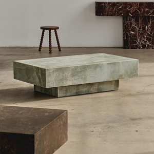 Mesa de Centro de Cuarzo <span class=keywords><strong>Esmeralda</strong></span> Natural de Estilo Retro de Lujo Cammy Stone, Moderna y Baja, para Sala de Estar, <span class=keywords><strong>Villa</strong></span>, <span class=keywords><strong>Hotel</strong></span>, Hogar - Product Image 3