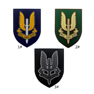 SAS AIR SERVICE REGIMENT 2D PVC Clothing Round Sward With WING DARES WINS <strong>UK</strong> Tactical Backpack DIY Durable PVC Labels - Product Image 4