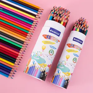 Diskon besar set seni pensil warna anak-anak dapat dihapus perlengkapan seni sekolah 12 24 36 48 warna pensil