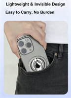 Support de téléphone magnétique en alliage d'aluminium TKT 2026, nouveau design, aimant puissant N52, rotation à 360°, poignée de téléphone pliable, support de téléphone