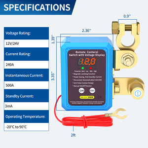 240A điều khiển từ xa pin xe Kill chuyển đổi với điện áp hiển thị Power cut chuyển đổi cho xe - Product Image 2
