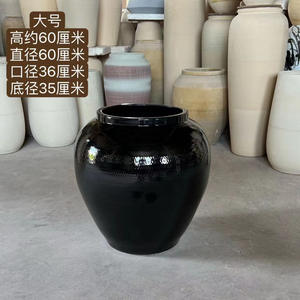 Olla de cerámica grande negra <span class=keywords><strong>para</strong></span> uso en el suelo, jarrón decorativo <span class=keywords><strong>para</strong></span> vestíbulo de Hotel, vajilla <span class=keywords><strong>para</strong></span> restaurante, patio, adornos de Villa - Product Image 4