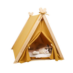 Haustier Zelt tragbare Katze Welpe Tipi Haus mit weichen dicken Kissen Hund Tipi Bett für Indoor Katzen kleine Hunde - Product Image 1