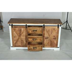 Muro <b>Sideboard</b> II in <b>White</b> and Natural <b>White</b> and Natural Modern Elegance <b>Sideboard</b> Handmade Bulk Product Dining Room Wholesale - Product Image 4