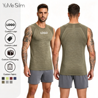 Camiseta sin mangas ultra suave para hombre, talla grande, catiónica, sin costuras, para correr, gimnasio, fitness, yoga, diseño personalizado.