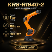 Robot KUKA KR 8 R1640 2 6 Axis Baru IP65 dengan Wrist untuk Pengelasan, Penggilingan, Penanganan, Perlindungan Tinggi