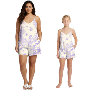 Trajes Casuales con Estampado Tropical y Bolsillos para Niñas Estilo Hawaiano, Monos para Mujer, Conjuntos a Juego para Madre e Hija - Product Image 5
