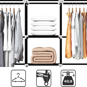 Hot Sale Non Woven Fabric Wardrobe Foldable Assembling Wardrobe Closet Large Capacity Hanging Wardrobe - Product Image 3