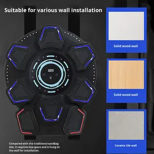 جهاز تدريب الملاكمة الذكي بـ 8 مفاتيح مع إضاءة RGB، أهداف مثبتة على الحائط بدون حفر للصالة الرياضية المنزلية للكبار والأطفال - متوفر بالجملة 1760 جرام - Product Image 3