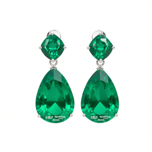 Pendientes de aleación Ncla Jewelry con diseño de pera verde y engaste de garra, clásicos y de moda para fiesta, para mujer - Product Image 1