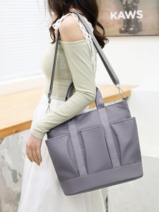 Fashion Nylon <b>Zip</b> Closure Large <b>Tote</b> Shoulder Bag Multi-colors Lightweight Polyester Lining Eco-Friendly - Product Image 4