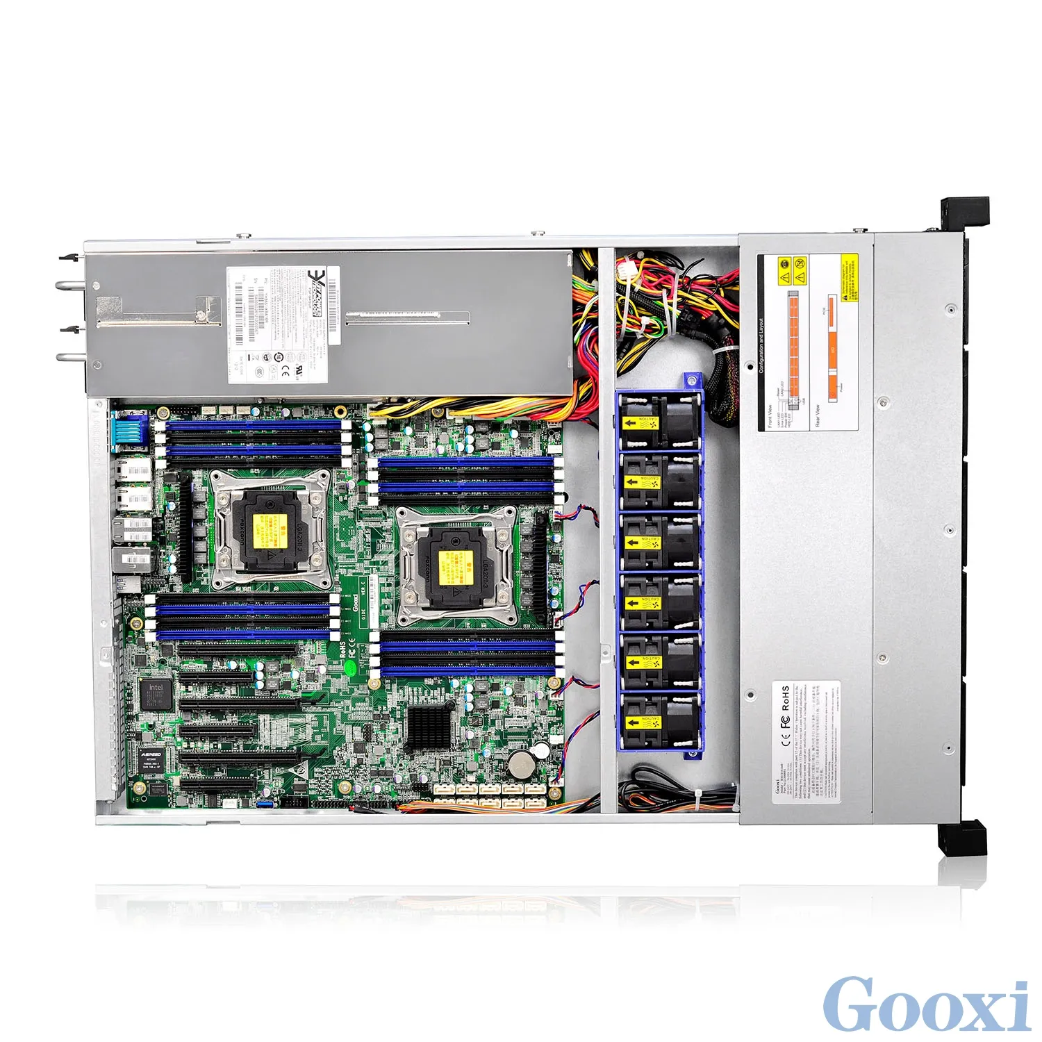 Gooxi 1U 4ベイラックマウントサーバーシャーシギガバイト/秒SASパッシブバックプレーン (SGPIO、SAS、SATA HDD付き)