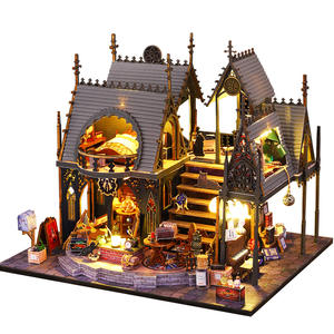 Maison de poupée pour filles, accessoires de maison de poupée, scène de micro-paysage <span class=keywords><strong>en</strong></span> <span class=keywords><strong>bois</strong></span> Luna Magic, ornement de château de maison de poupée - Product Image 1