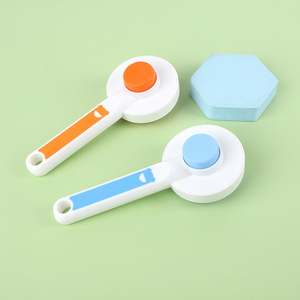 Self Cleaning <b>Pet</b> Comb Blue And Orange For Dog Grooming With Non Slip Handle Abs Stainless Steel Material - Product Image 1