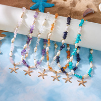 YEHHY – Colliers pendentifs géométriques tendance pour femmes, ras-de-cou en pierres irrégulières colorées, bijoux pour fêtes estivales à la plage