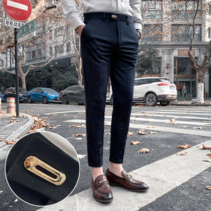 Automne et hiver pantalons décontractés pour hommes automne pantalons décontractés mince neuf points droite tendance pantalons d'affaires - Product Image 2