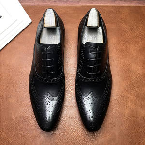 Nouvelles chaussures en cuir formelles pour hommes, modèle Brookes, gravées, style anglais, bout pointu, en cuir véritable. - Product Image 5