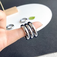 Bagues en pierre térahertz à l'éclat métallique de 16-22 mm, en silicium polycristallin de haute pureté, pour hommes et femmes