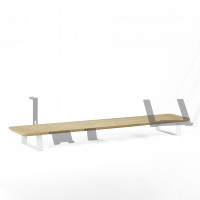 SAMDI Support de Moniteur Double Réglable avec Pieds en Acrylique, Organisateur de Bureau en Bois pour Ordinateur, Étagère de Bureau Esthétique