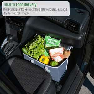 Cotton Cooler Bag Insulated Reusable Grocery Shopping Bag Food Delivery Heavy Duty Durable Handles Dual Tab Zips - Product Image 6