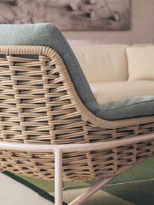 Ensemble d'extérieur moderne de luxe en rotin PE avec cadre en corde et tissu imperméable pour villa, hôtel, jardin, plage et patio - Product Image 4