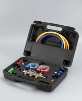 Kit d'outils de réfrigération HVAC Hongsen HS-S36F-1234 avec manomètre double, tuyaux et raccords rapides