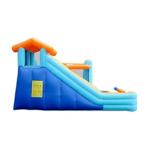Combo gonflable géant bleu et orange avec double toboggan et piscine <span class=keywords><strong>à</strong></span> balles, directement <span class=keywords><strong>du</strong></span> fabricant, durable et sûr - Product Image 4
