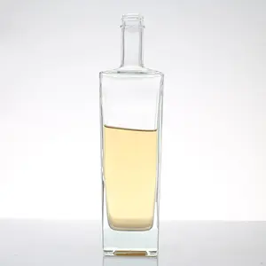 Горячая распродажа, модная популярная индивидуальная Крышка для виски, водки, Гуала, матовая высокая белая 750 мл, 1000 мл, квадратная стеклянная бутылка