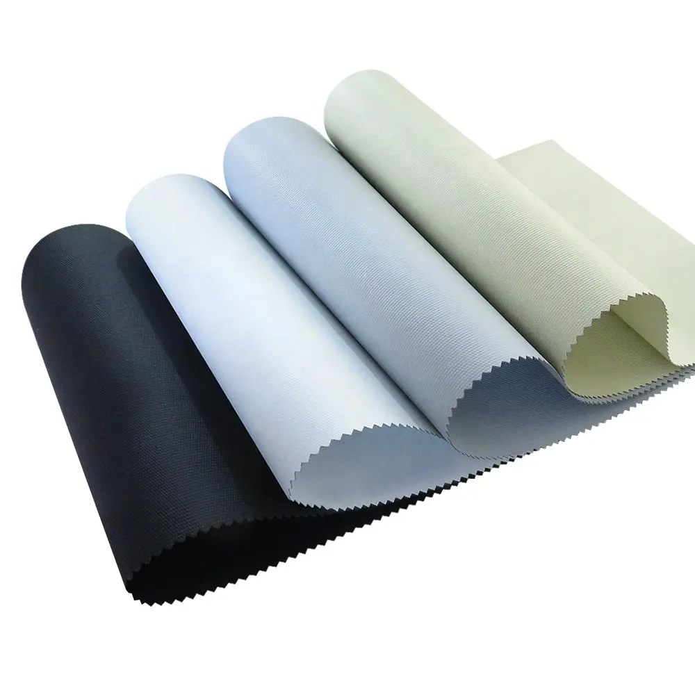 made in china semi pvc coated Black out blackout roll basic roller blind pvc sheer plain fabric for window