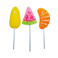 Sucette personnalisée en forme de fruits variés (maïs, orange, pastèque) pour enfant