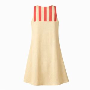 Customized Women's Beige Pure Linen Mini <strong>Dress</strong> Sleeveless <strong>Red</strong> <strong>White</strong> Stripe <strong>Blue</strong> Fish Print Casual Summer Beach <strong>Dress</strong> - Product Image 2