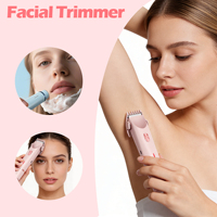 Rasoir Électrique 2-en-1 et Tondeuse Maillot pour Femme, Rechargeable Sans Fil, Épilateur Portable pour Visage, Bras et Zones Intimes