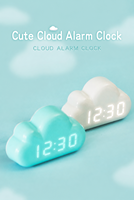 Cartoon-Wolken-Digitaluhr mit Geräuschsteuerung, Nachtlicht, Einstellbarer Helligkeit, Zeit- und Temperaturanzeige, Kinderwecker