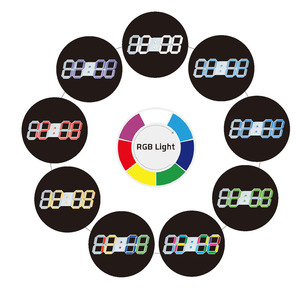 Wifi Hàn Quốc Hot Bán 3D kỹ thuật số RGB <span class=keywords><strong>Color</strong></span> Changing LED bảng tường đồng hồ báo thức - Product Image 2