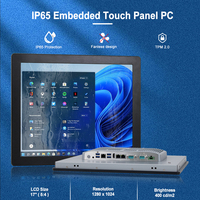 PC Panel Industri 17 Inci IP65 Aluminium Alloy All in One Embedded J6412 Windows 10 Layar Sentuh Tersedia