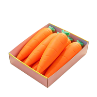Jouet à presser en plastique en forme de grande carotte de 31 cm - Jouet réaliste anti-stress en forme de fruit pour la décompression
