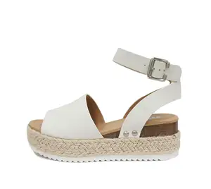 Tacchi con zeppa in corda intrecciata in stile hawaiano comode scarpe da donna casual europee e americane di grandi dimensioni primavera ed estate