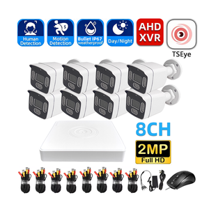 Cámara de Seguridad CCTV Analógica TSEye de 2MP, Kit XVR AHD de 8 Canales, Sistema de Vigilancia, IP67 Impermeable, Detección de Movimiento, Visión Nocturna - Product Image 1
