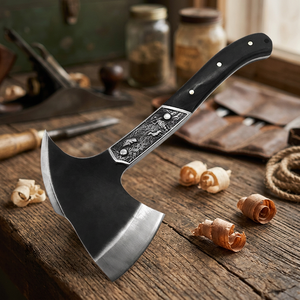 Hache de survie FUJUNJIE en acier inoxydable de haute qualité avec manche en bois et étui en cuir pour le camping et le bricolage – Garantie 3 ans - Product Image 3