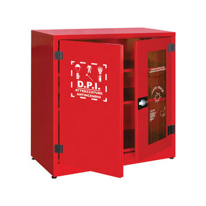 Armario PPE Carvel 1075x500x1100mm con 1 puerta maciza, 1 puerta de cristal rompible y 2 estantes - Product Image 1