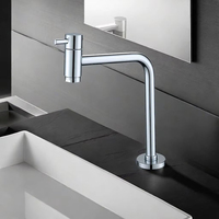 Robinet de lavabo surélevé en acier inoxydable, moderne, à eau froide, personnalisé, pour salle de bain, hôtel et usage domestique - Vente en gros